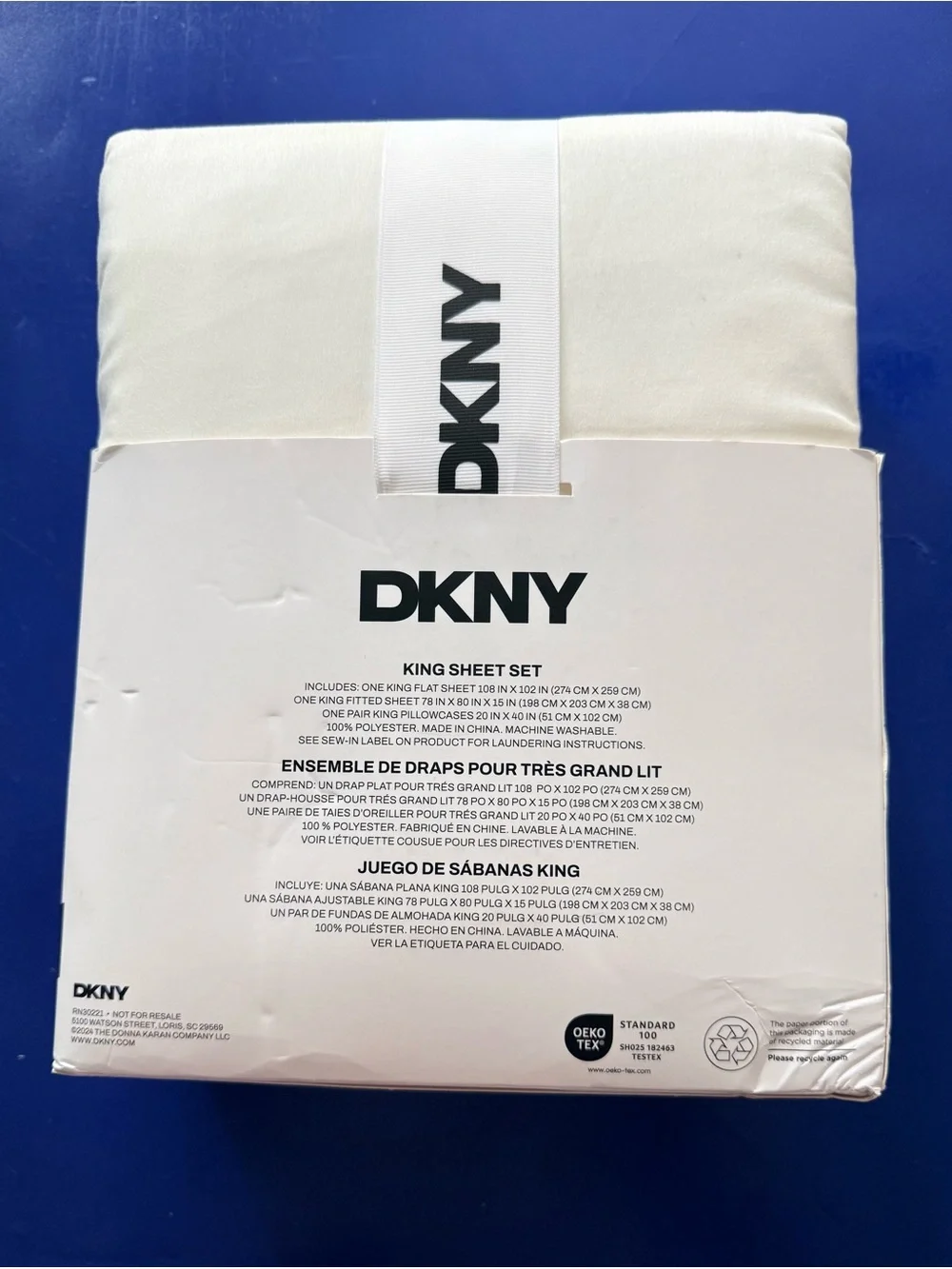 DKNY Cream King Sheet Set